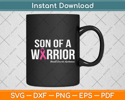 Son Of A Warrior Breast Cancer Awareness Svg Png Dxf Digital Cutting File