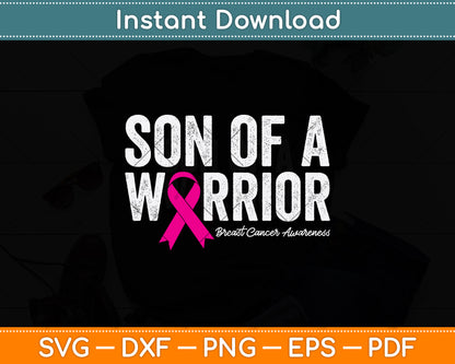 Son Of A Warrior Breast Cancer Awareness Svg Png Dxf Digital Cutting File