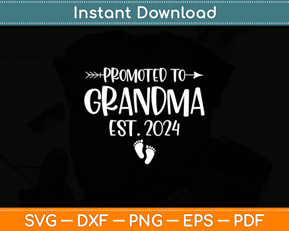 Soon To Be Grandma 2024 Promoted To Grandma Est 2024 Svg Digital Cutting File