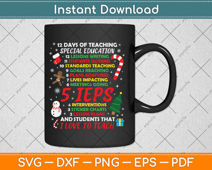 Special Education Teacher Gift SPED School Tee Funny Christmas Svg Digital Cutting File