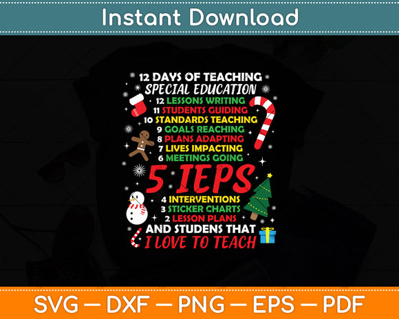 Special Education Teacher Gift SPED School Tee Funny Christmas Svg Digital Cutting File