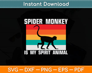 Spider Monkey Retro Vintage Svg Digital Cutting File