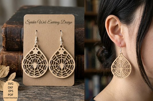 Spider Web Earrings Laser Cut SVG, HSpider Web Earrings Laser Cut SVG, Halloween Spider Earrings Cut File, Spooky Jewelry SVG, Gothic Earrings Designalloween Spider Earrings Cut File, Spooky Jewelry SVG, Gothic Earrings Design