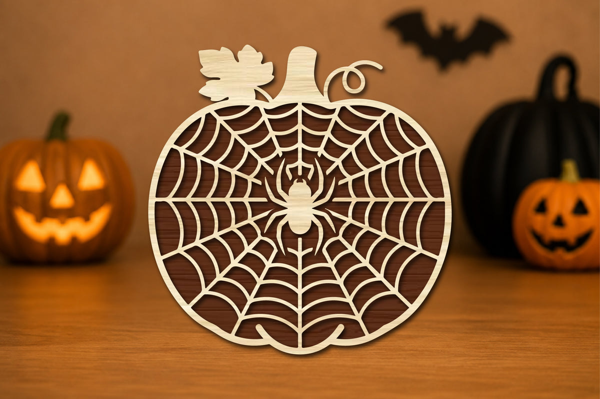 Spider Web Pumpkin Laser Cut SVG