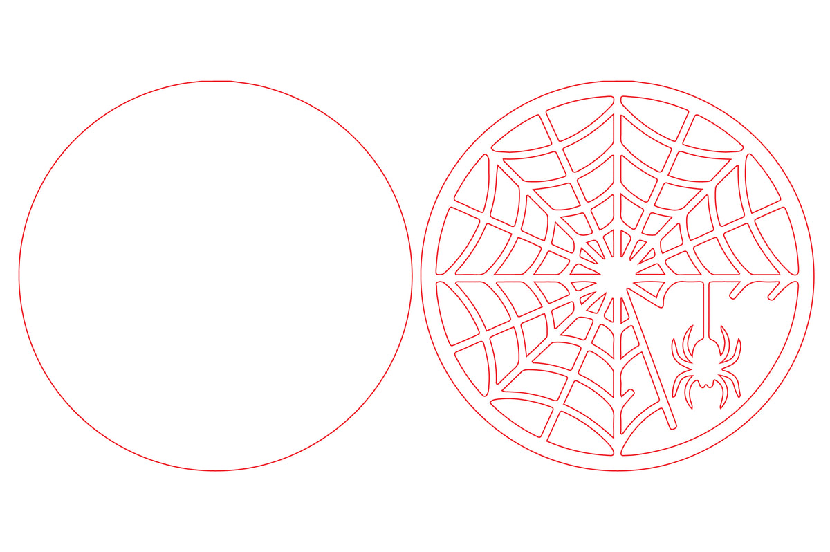 Spider Web Round Door Hanger SVG