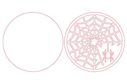 Spider Web Round Door Hanger SVG