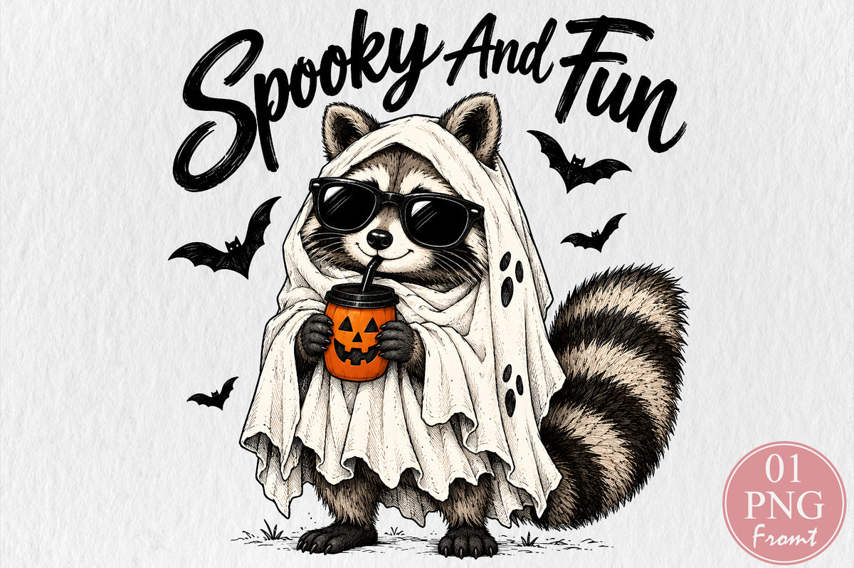 Spooky And Fun Ghost Raccoon PNG