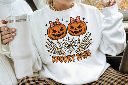 Spooky Babe Skeleton Pumpkin Halloween PNG Design