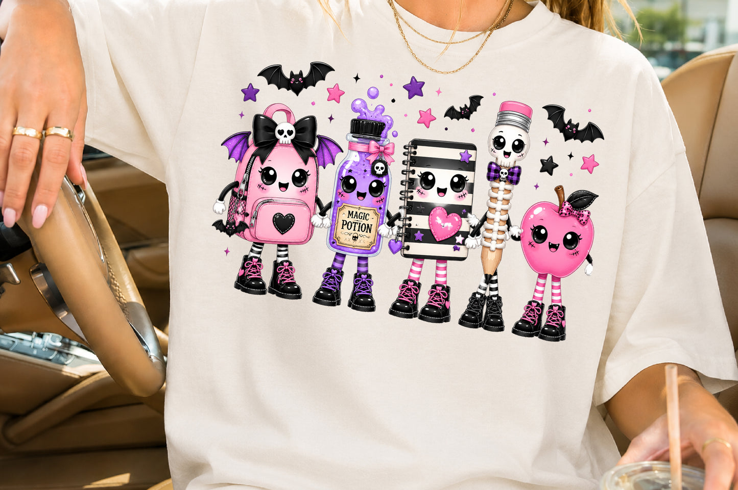 Spooky Back to School PNG Cute Halloween School Sublimation Design