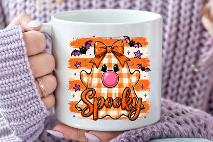 Spooky Bubblegum Ghost PNG Cute Halloween Sublimation Design