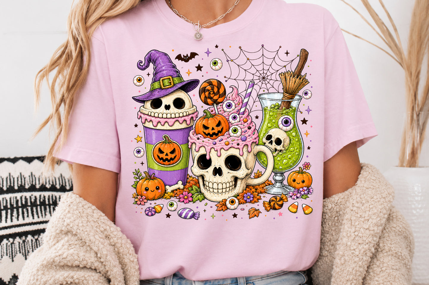 Spooky Cute Halloween Drinks PNG Witchy Skull Potion Sublimation