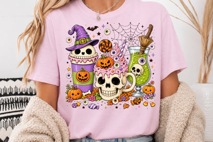 Spooky Cute Halloween Drinks PNG Witchy Skull Potion Sublimation