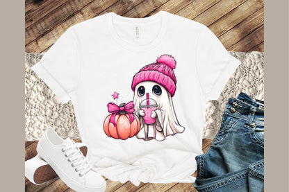Pink Beanie Ghost Halloween PNG