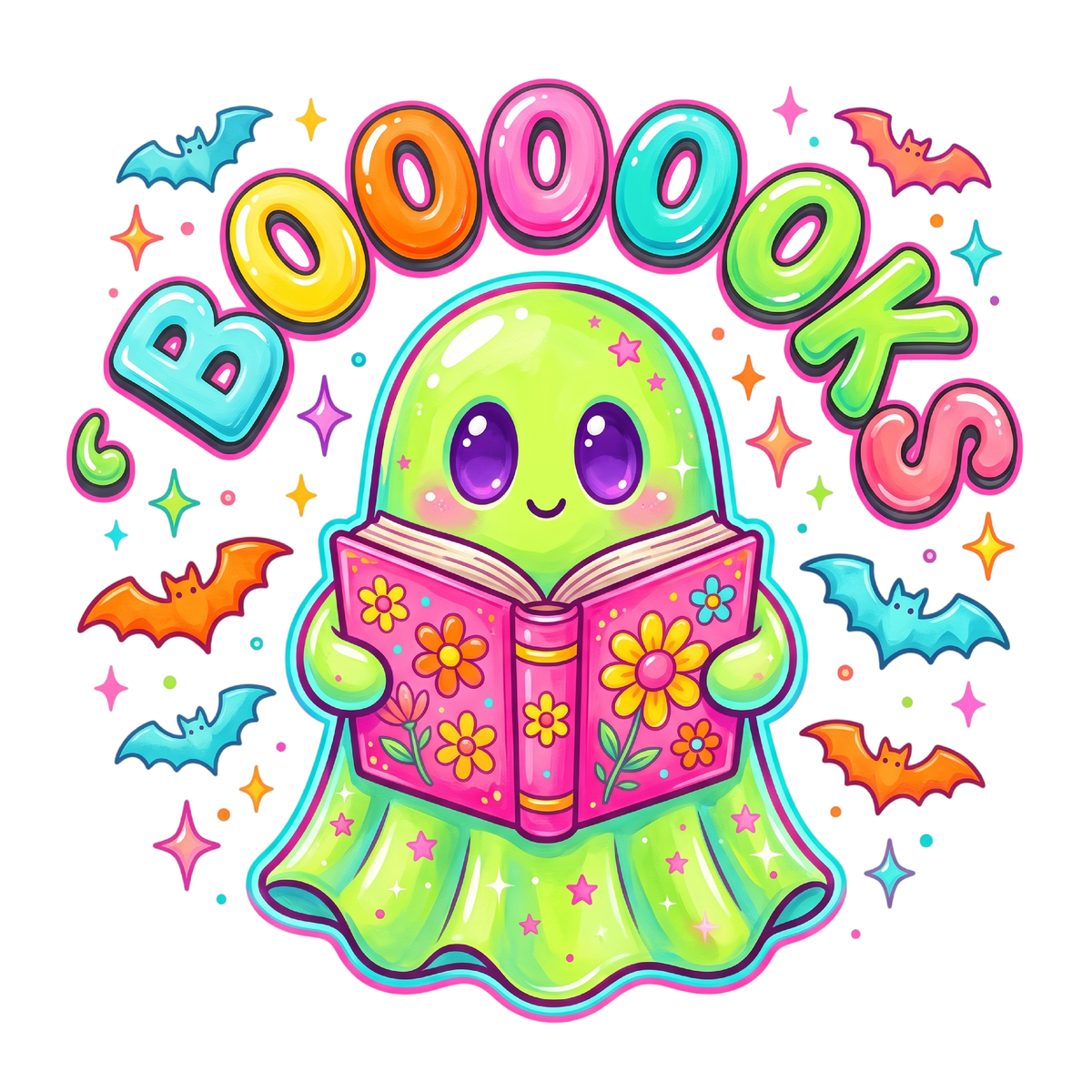 Spooky Ghost Reading Book PNG