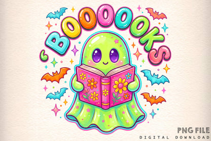 Spooky Ghost Reading Book PNG