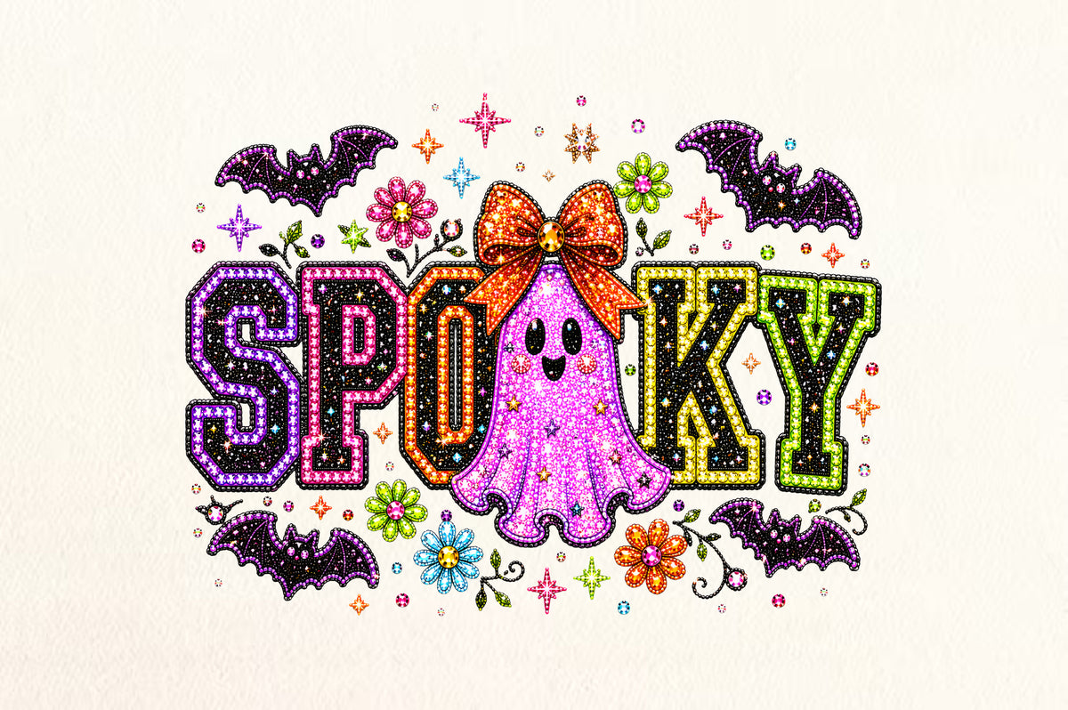 Spooky Ghost Rhinestone PNG