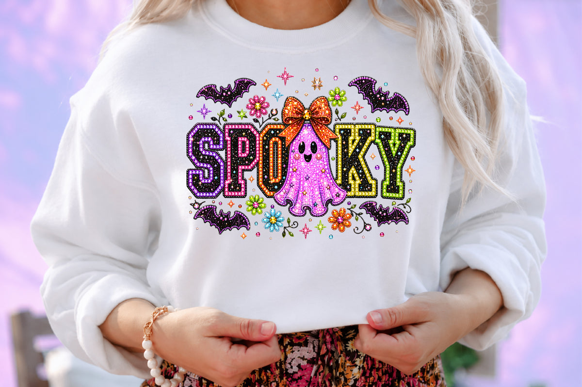 Spooky Ghost Rhinestone PNG