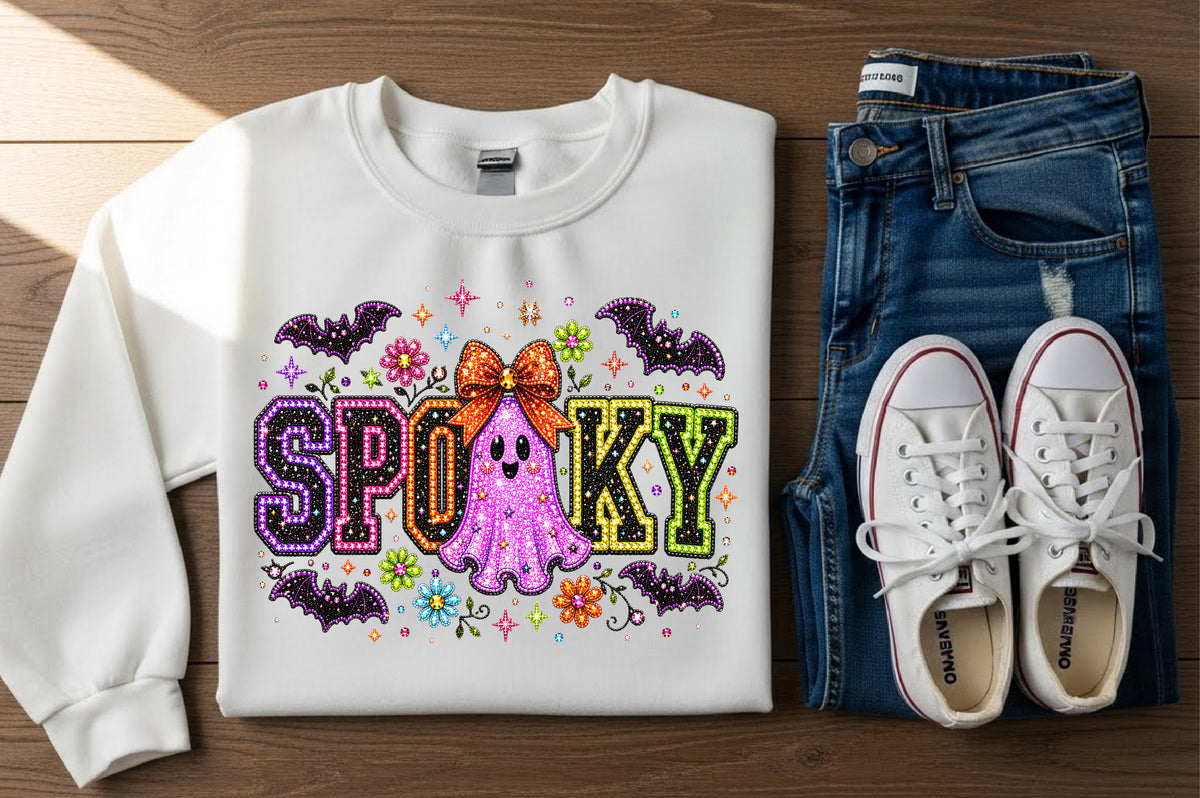 Spooky Ghost Rhinestone PNG