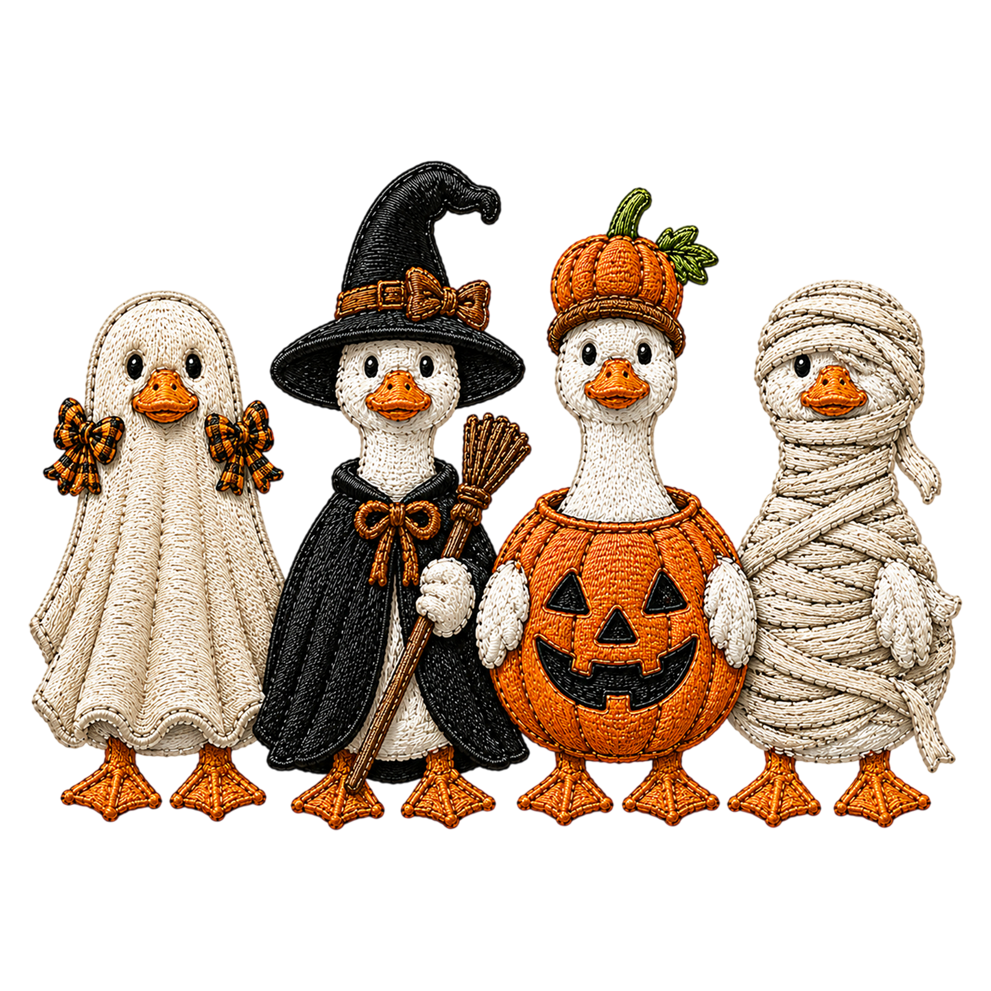 Spooky Goose PNG Halloween Pumpkin Season Sublimation Design
