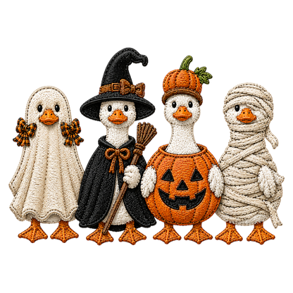 Spooky Goose PNG Halloween Pumpkin Season Sublimation Design