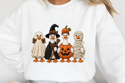 Spooky Goose PNG Halloween Pumpkin Season Sublimation Design