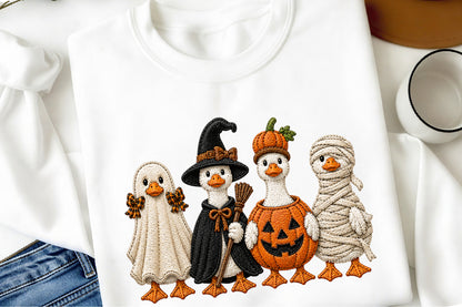 Spooky Goose PNG Halloween Pumpkin Season Sublimation Design