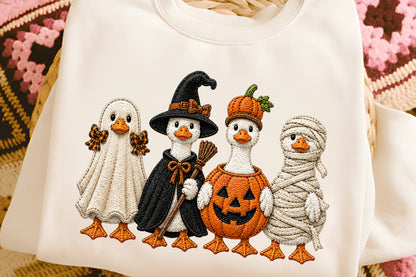 Spooky Goose PNG Halloween Pumpkin Season Sublimation Design