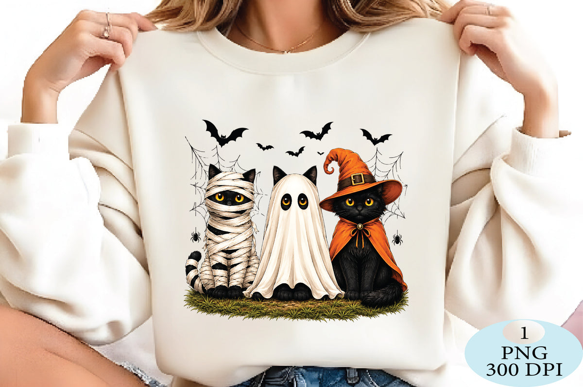 Spooky Halloween Cats PNG