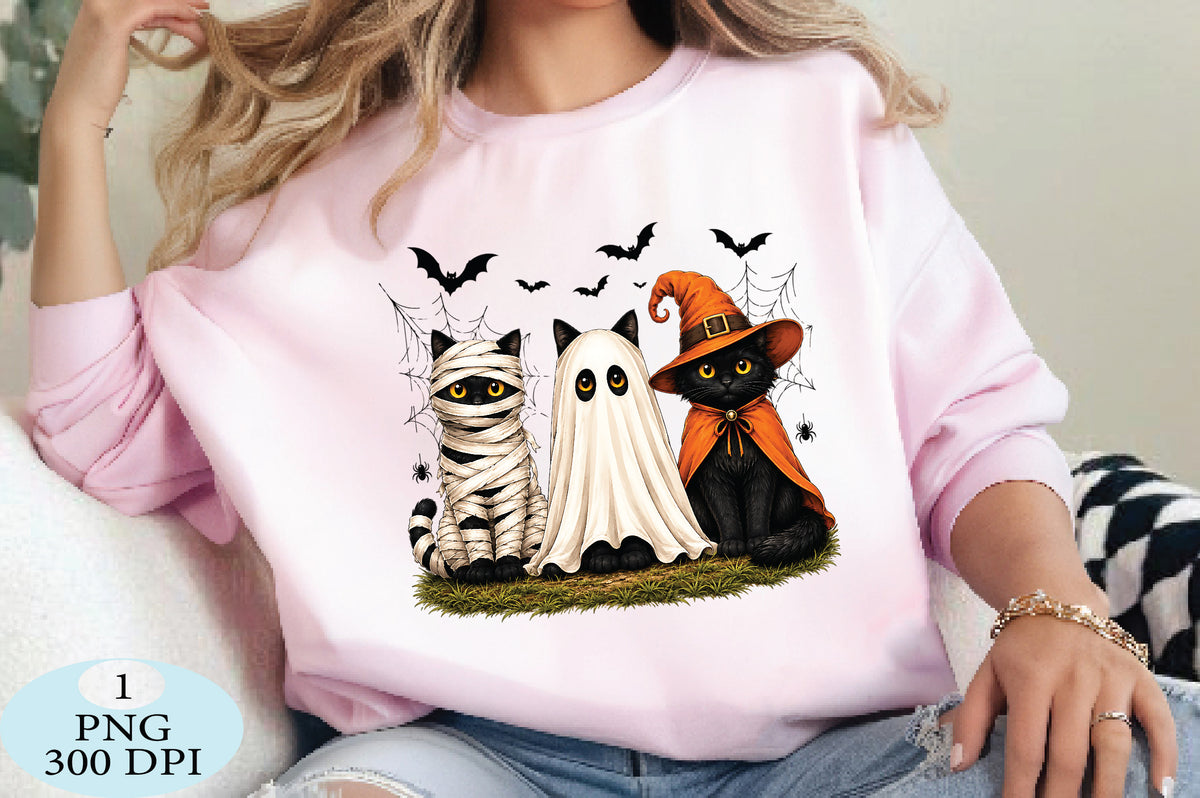Spooky Halloween Cats PNG