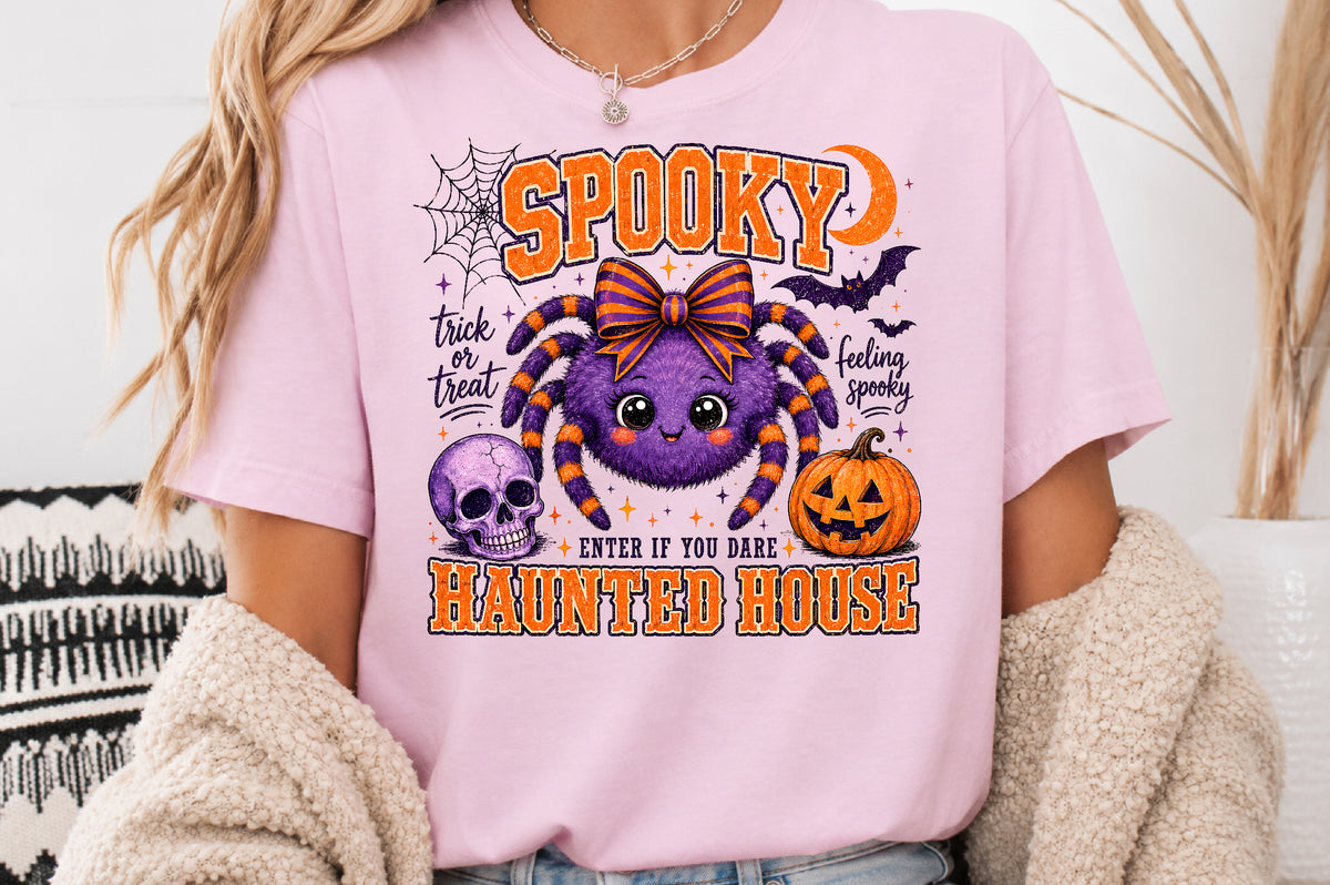 Spooky Halloween Spider Haunted House PNG Sublimation Design