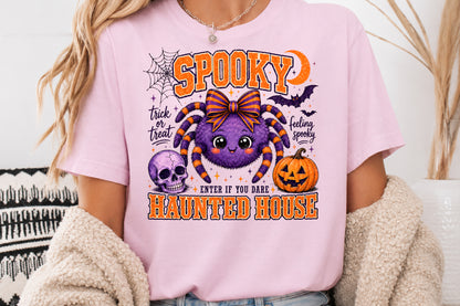 Spooky Halloween Spider Haunted House PNG Sublimation Design