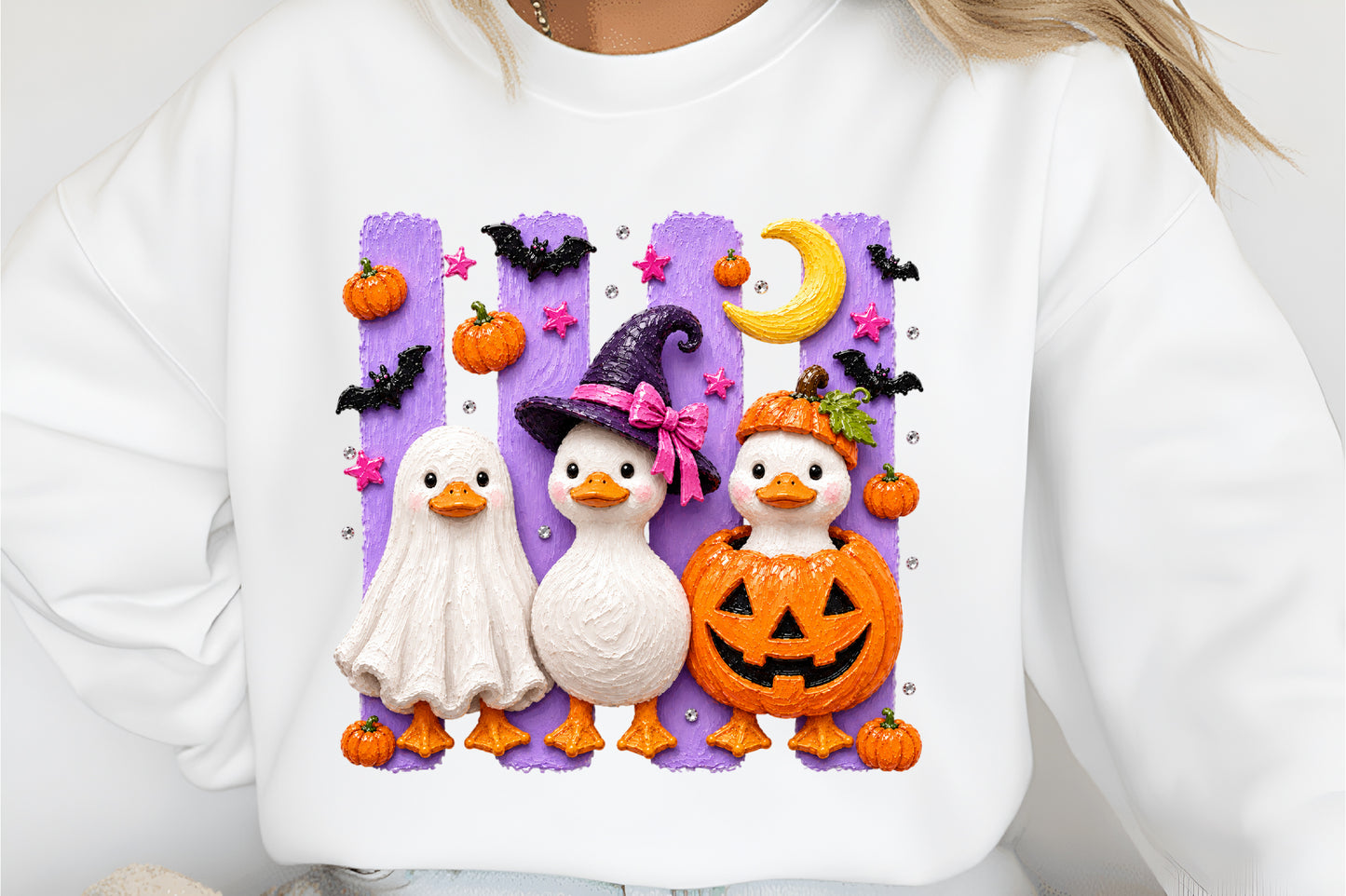 Spooky Halloween Goose PNG Pumpkin Season Sublimation Design