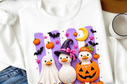 Spooky Halloween Goose PNG Pumpkin Season Sublimation Design