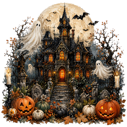 Spooky Haunted House Halloween PNG