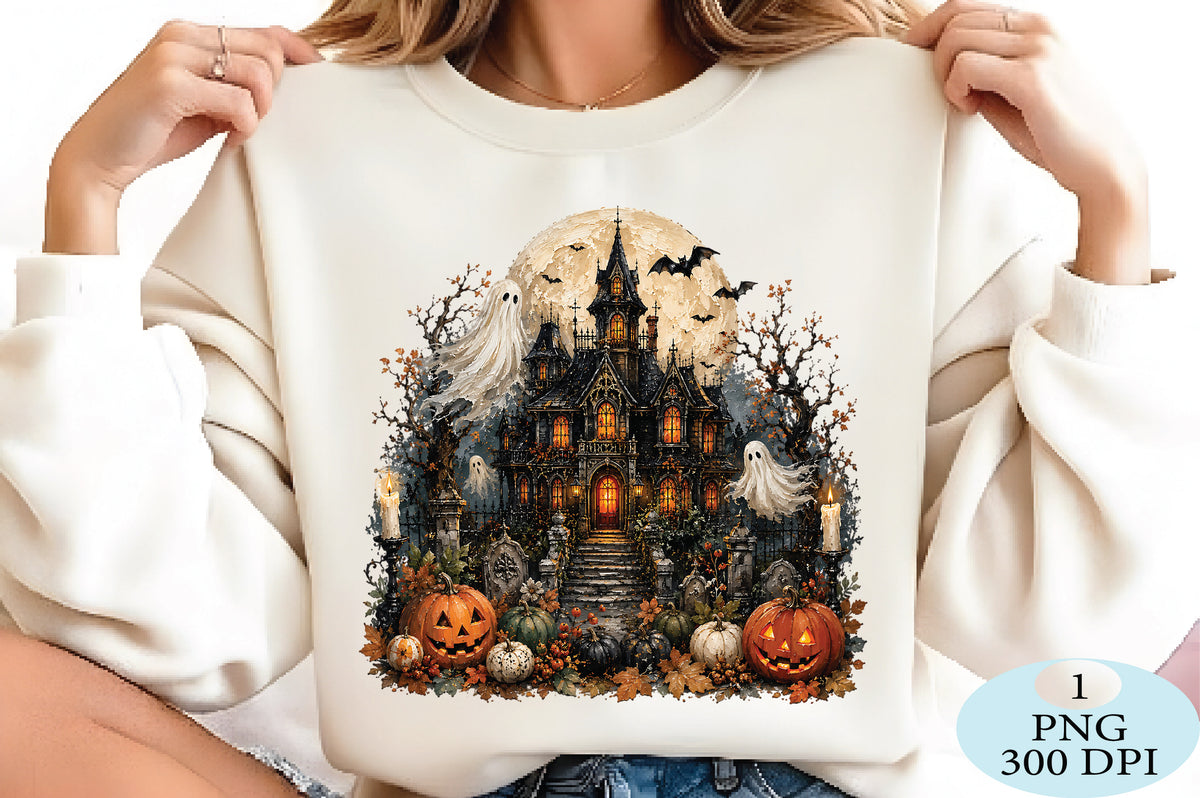 Spooky Haunted House Halloween PNG