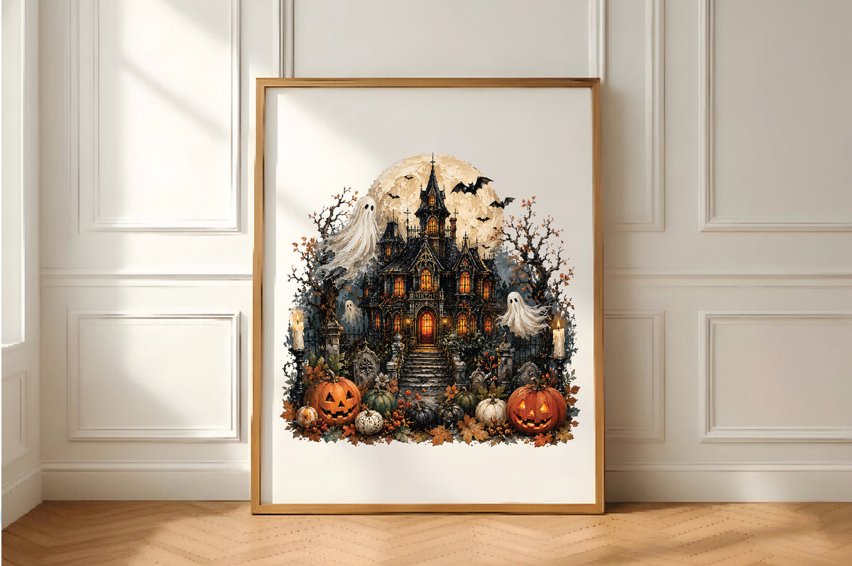 Spooky Haunted House Halloween PNG