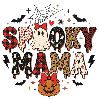 Spooky Mama Cheetah Halloween PNG