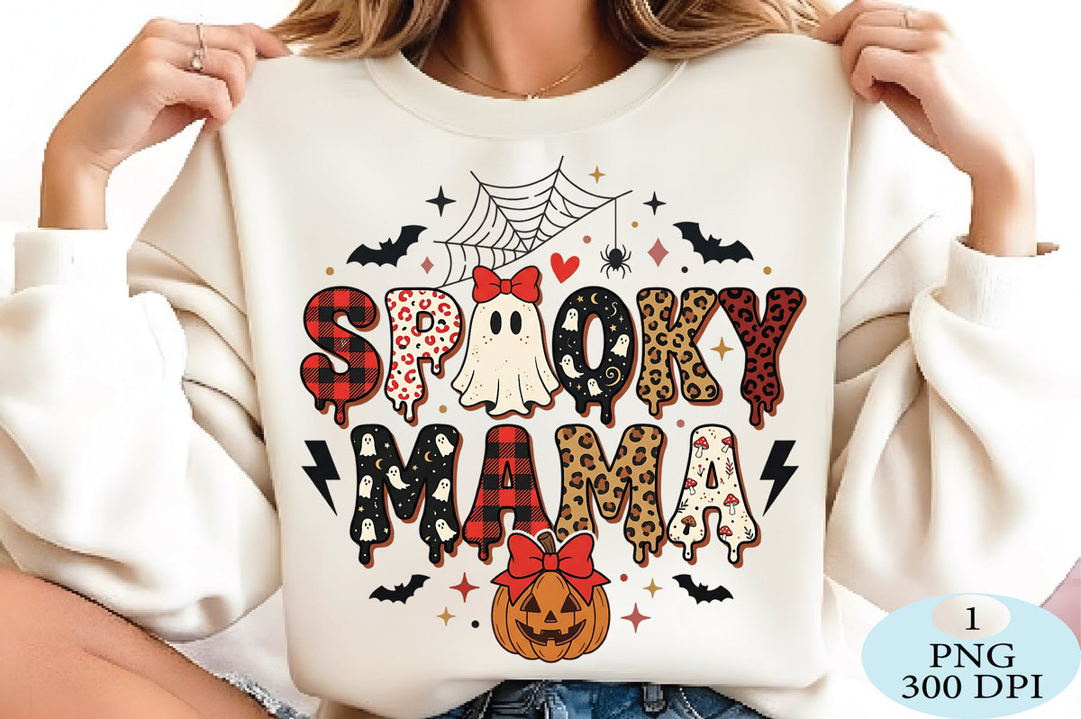 Spooky Mama Cheetah Halloween PNG