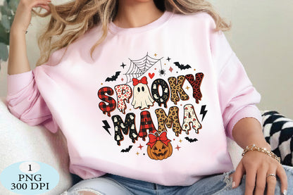 Spooky Mama Cheetah Halloween PNG