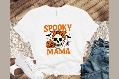 Spooky Mama Skull Pumpkin Halloween PNG Design
