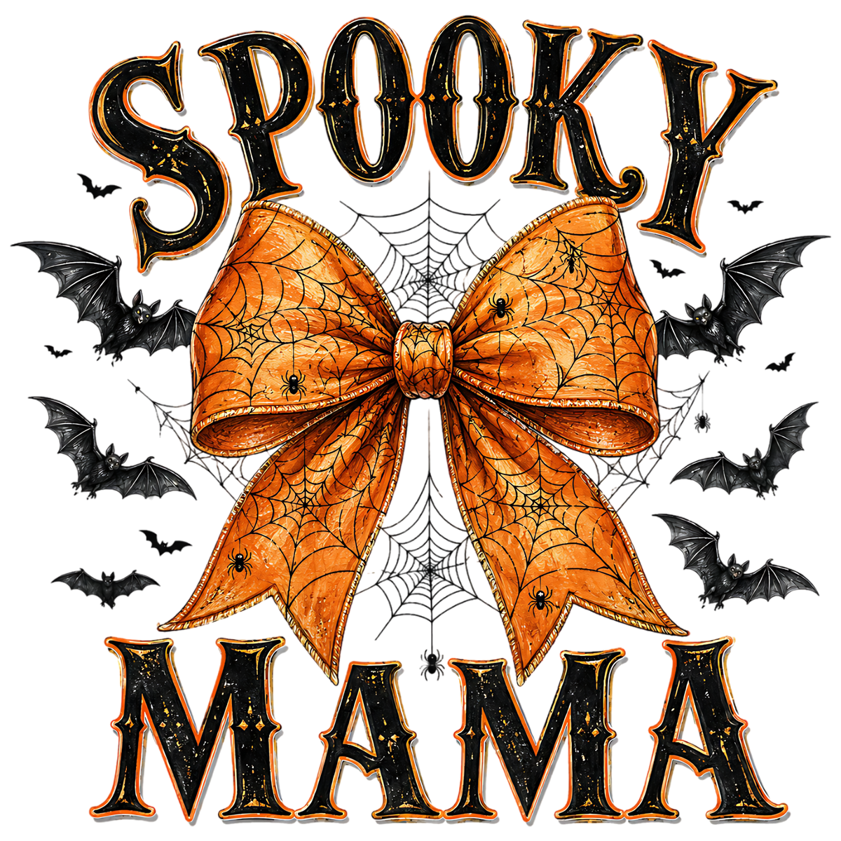 Spooky Mama Spider Bow Halloween PNG