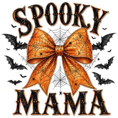 Spooky Mama Spider Bow Halloween PNG