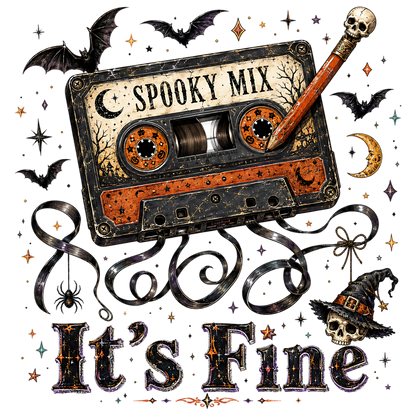 Spooky Mix Halloween Cassette PNG