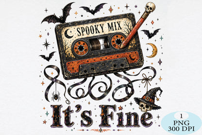 Spooky Mix Halloween Cassette PNG