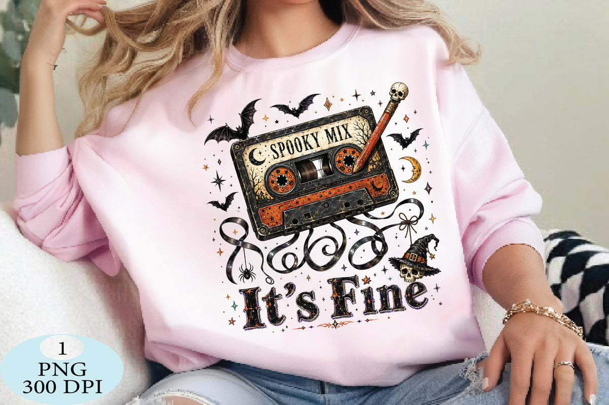 Spooky Mix Halloween Cassette PNG
