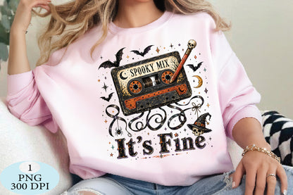 Spooky Mix Halloween Cassette PNG