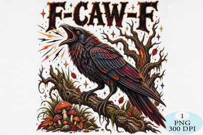 Spooky Raven Nevermore Halloween PNG