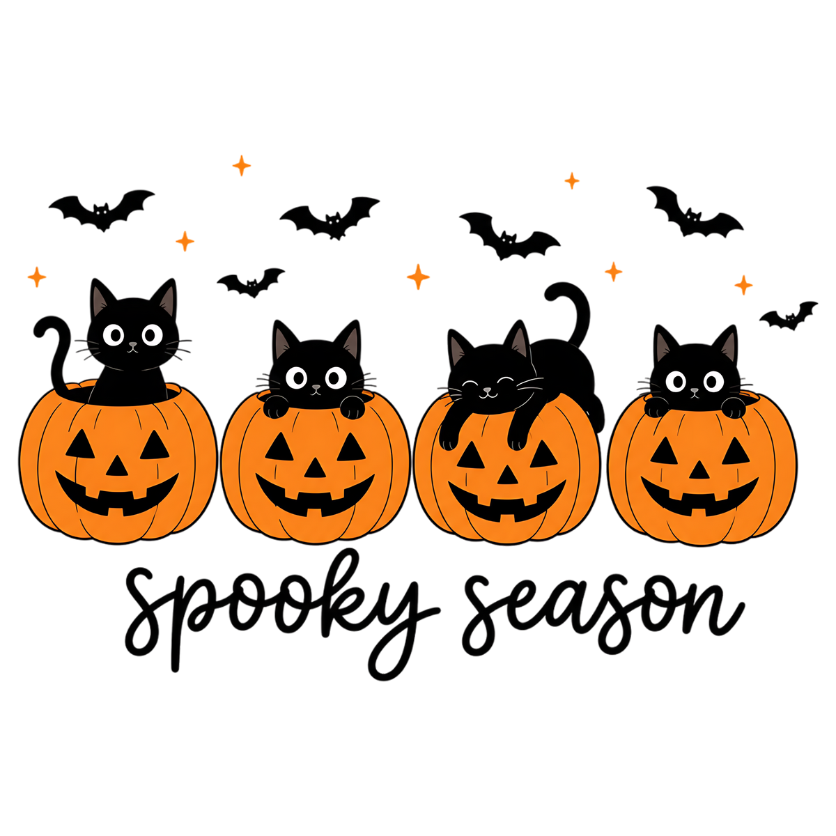 Spooky Season Black Cat Halloween PNG
