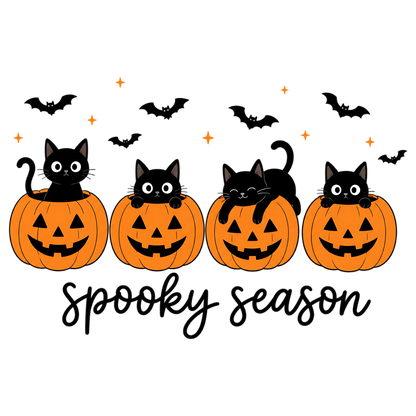 Spooky Season Black Cat Halloween PNG