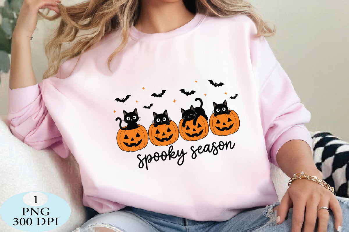 Spooky Season Black Cat Halloween PNG